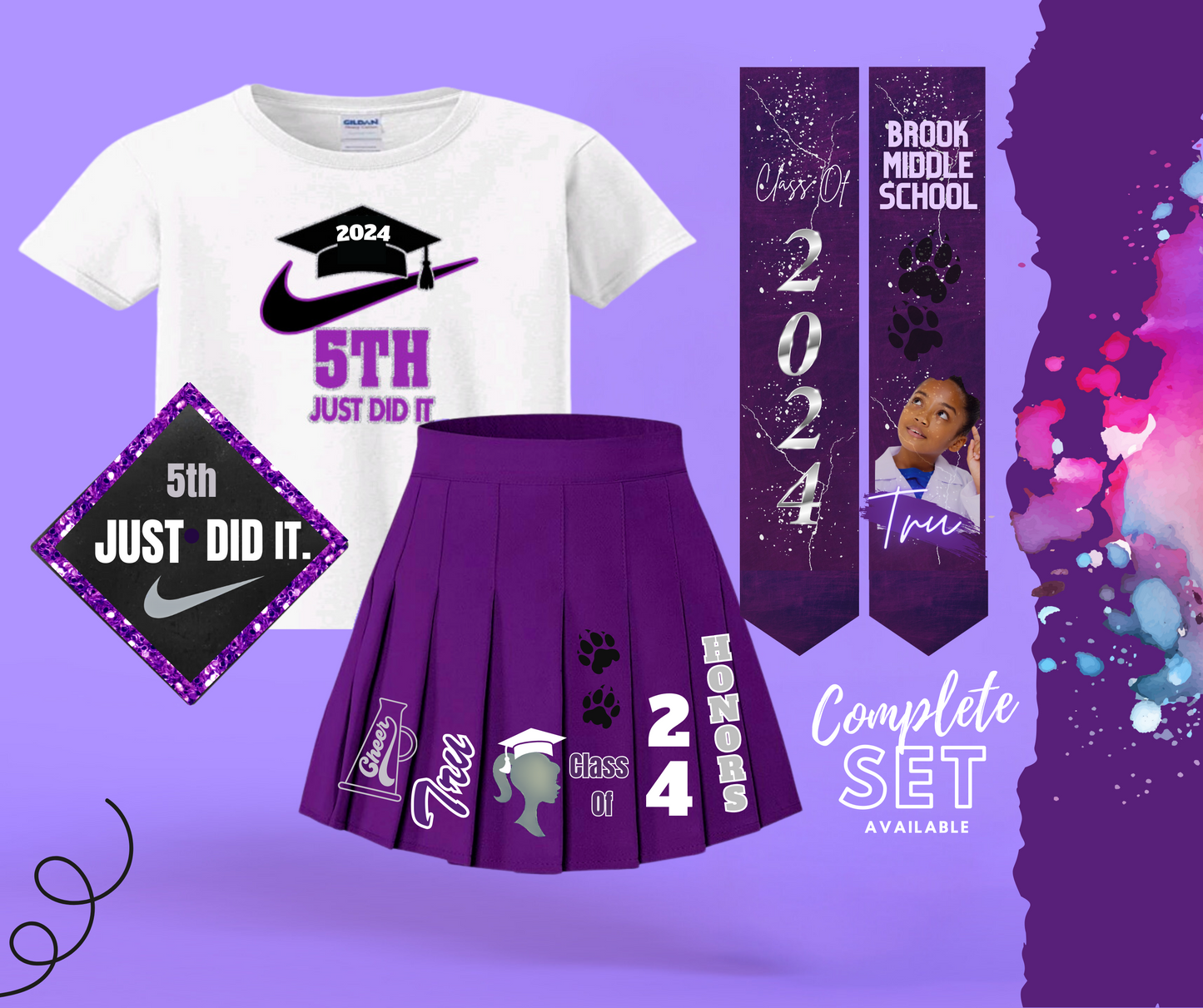 Personalized Skirt Set 2024 Skirt Set | 5TH grade graduation skirt set | elementary school skirt skirt set