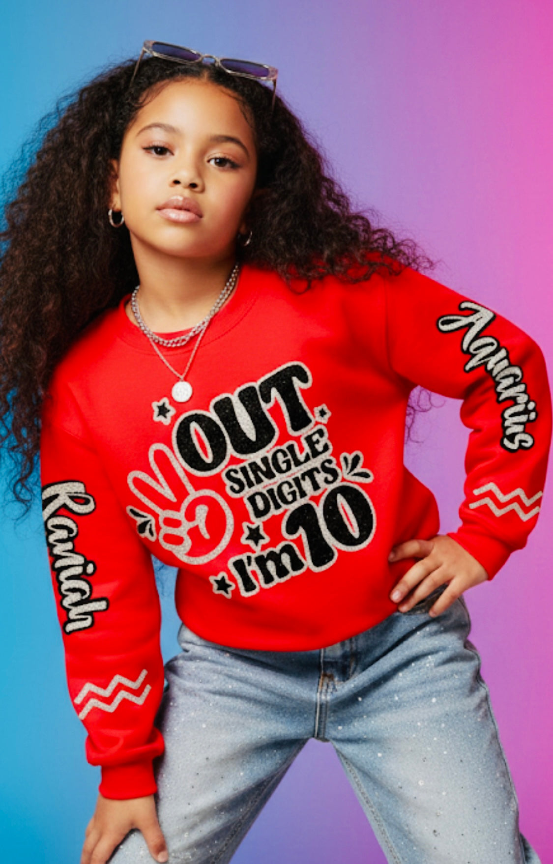 Peace out single digits Customized Girls Birthday Set any age.