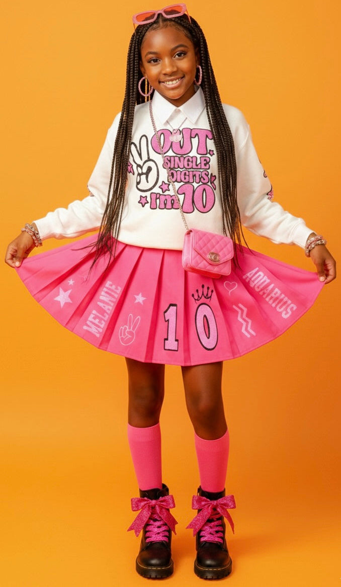 Peace out single digits Customized Girls Birthday Set any age.
