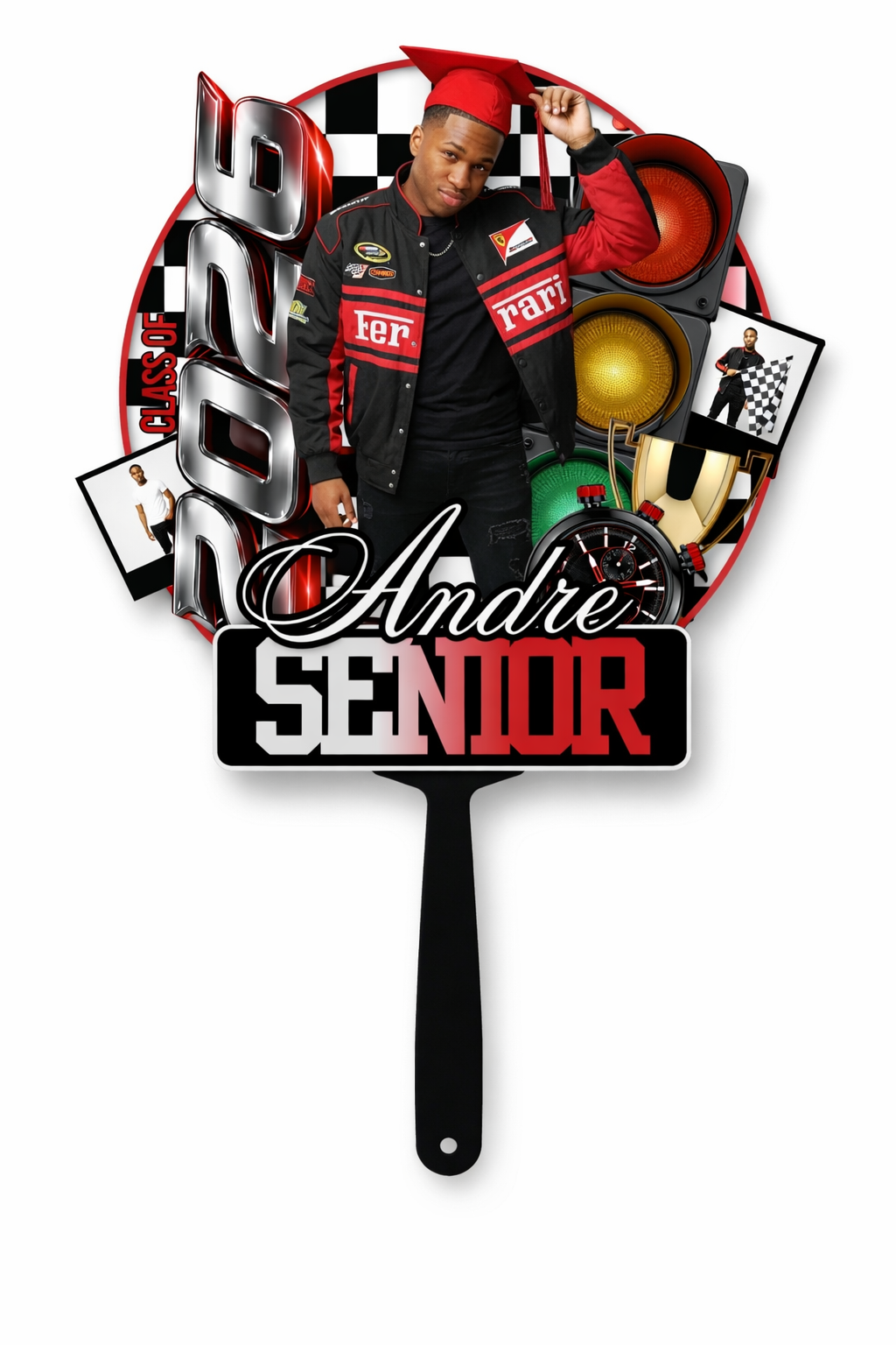 Custom Graduation Bundle | Class of 2026 | Shirt + Stole + 5 Fans + 5 Buttons | Personalized Photo